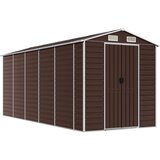  Vrtna kućica smeđa 191x470x198 cm pocinčani čelik | shoptok.hr