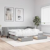  Dnevni krevet na razvlačenje svjetlosivi 90 x 200 cm od tkanine | shoptok.hr