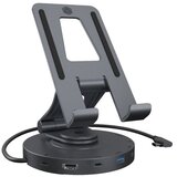 Icybox IB-TH100-DK vrtljiv nosilec za tablico ali telefon z USB-C priključkom | Shoptok.si