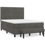 The Living Store Box spring postelja z vzmetnico temno siva 140x200 cm žamet - Box Spring Postelja, (21492166) | Shoptok.si