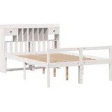 vidaXL Knjižna postelja brez vzmetnice bela 160x200 cm trdna borovina | Shoptok.si