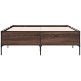  Okvir kreveta boja hrasta 160x200 cm konstruirano drvo i metal Smeđa 160 x 200 cm | shoptok.hr