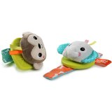 Bright Starts Wrist Pals Toy ropotuljica za na roko z grizljajočim delom Monkey & Elephant 0 m+ 2 kos | Shoptok.si