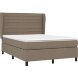  Box spring postelja z vzmetnico taupe 140x190 cm blago, (20897231) | Shoptok.si