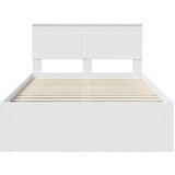  Konstrukcija postelje Bela 120 x 200 cm Masivno borovo les, (5000103415) | Shoptok.si
