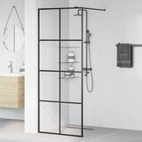 Pregrada za tuširanje s prozirnim staklom ESG 80 x 195 cm crna | shoptok.hr