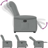  Naslonjač na podizanje od tkanine svjetlosivi | shoptok.hr