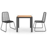  3-dijelni vrtni blagovaonski set od PVC ratana crno-smeđi | shoptok.hr