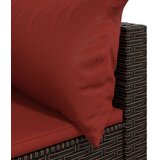 vidaXL Kutna vrtna sofa od poliratana s jastucima smeđa | shoptok.hr