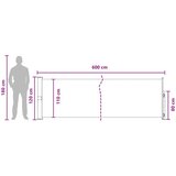  Zložljivo stransko senčilo Bež 600 x 117 cm Poliester, (5000247779) | Shoptok.si
