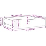  Ladice ispod kreveta 2 kom bijele 65x55x17 cm od borovine | shoptok.hr