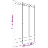 Sobna pregrada s 3 panela antracit 120 x 200 cm od tkanine | Eponuda.com