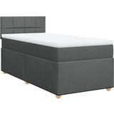 vidaXL Box spring postelja z vzmetnico temno siva 90x190 cm blago | Shoptok.si