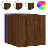 Maison Chic Stenska TV omarica - TV stojalo - Televizijska omarica z LED lučkami rjavi hrast 30,5x35x30 cm, (21699323) Cene