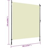  Vanjska roleta 200 x 270 cm krem | shoptok.hr