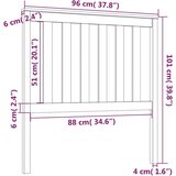  Uzglavlje za krevet sivo 96 x 6 x 101 cm od masivne borovine | shoptok.hr
