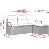 Set sofe s jastukom s pohranom 4 pcs Smeđa i crvena poliratan | shoptok.hr