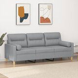 The Living Store Kavč trosed z blazinami svetlo siv 180 cm blago - Trosed, (21494293) Cene