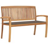  Složiva vrtna klupa s jastukom 128,5 cm od masovne tikovine | shoptok.hr