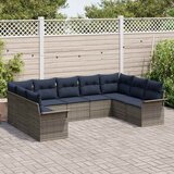  Sjedeća garnitura za vrt 9 kom. Siva poliratan 289 x 187,5 x 85 cm | Shoptok.si