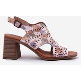 Boto Cutout Women's Sandals On Heel Multicolor Tosine | Shoptok.si