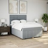 Krevet box spring s madracem svjetlosivi 140x200 cm od tkanine | shoptok.hr