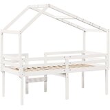 vidaXL Visoki krevet s krovom bijeli 90 x 190 cm od masivne borovine | shoptok.hr