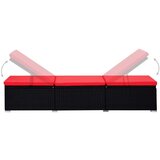  3-delni komplet vrtnih ležalnikov in mizice poli ratan črn, (20963092) | Shoptok.si