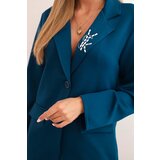 Kesi Włoski Women's set with viscose, decorated and with elastic trousers, teal | shoptok.hr