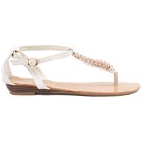 Shelvt White flip-flops with gold decoration | shoptok.hr