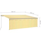  Tenda na ručno uvlačenje s roletom 4 x 3 m žuto-bijela | shoptok.hr