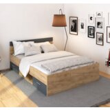 Kondela Postelja, 140x200, hrast artisan/grafit, MICHIGAN NEW | Shoptok.si