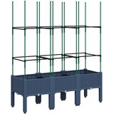  Vrtna sadilica s rešetkom plava siva 120 x 40 x 142,5 cm PP | Eponuda.ba