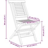  Sklopive vrtne stolice 2 kom 47x63x90 cm od masivne tikovine | shoptok.hr