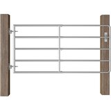 vidaXL Vrata za polje s 5 šipki čelična (95 - 170) x 90 cm srebrna | shoptok.hr