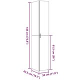 VidaXL Visoka omara siva sonoma 30x42,5x185 cm inženirski les Slike