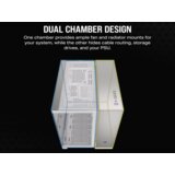 Corsair kućište 6500X mid-tower/dve komore/kaljeno staklo/bez napajanja/bela/saten sivo aluminijum Cene