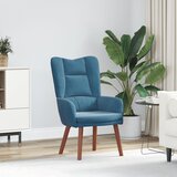 vidaXL Opustajuća Fotelja Plava Baršun | shoptok.hr