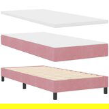 vidaXL Postelja Box Spring z Vzmetnico Roza Enojna Žamet | Shoptok.si