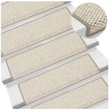  Samolepilne preproge za stopnice sisal 15 kosov 65x25 cm bež | Shoptok.si