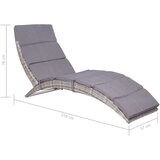 vidaXL sklopiva ležaljka za sunčanje s jastukom od poliratana siva | shoptok.hr