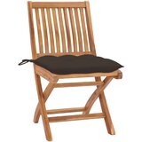 Maison Chic Vrtni stoli - Stol za vrt 2 kosa s taupe blazinami trdna tikovina JS1301, (21877544) | Shoptok.si