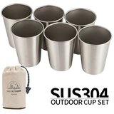 INF Komplet 6x 304 nerjavečih kozarcev 350ml z vrečko, srebrni, (5000222647) | Shoptok.si