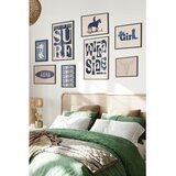Wallxpert set od 8 uramljenih slika Çgs-009, plavi kaubojski i surf motivi – wild side, cowgirl, aloha i lobanja bika, crni ram | Eponuda.com