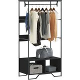 vidaXL Garderobna omara črna 90x50x180 cm inženirski les | Shoptok.si