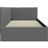 vidaXL Kotna postelja z vzglavjem Temno siva 90 x 200 cm blago | Shoptok.si