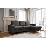 Miuform Temno siva raztegljiva kotna sedežna garnitura iz rebrastega žameta (desni kot) Lofty Lilly – | Shoptok.si
