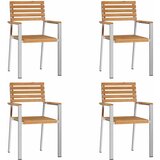  Vrtna stolica 4 pcs Prirodna nafta Čvrsto teak drvo | shoptok.hr