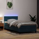 Box spring postelja z vzmetnico temno modra 90x220 cm žamet, (21791859) Cene