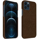 AVIZAR Ovitek iz blaga za iPhone 12/12 Pro, trda zašcita proti udarcem - temno rjava, (20719758) | Shoptok.si
